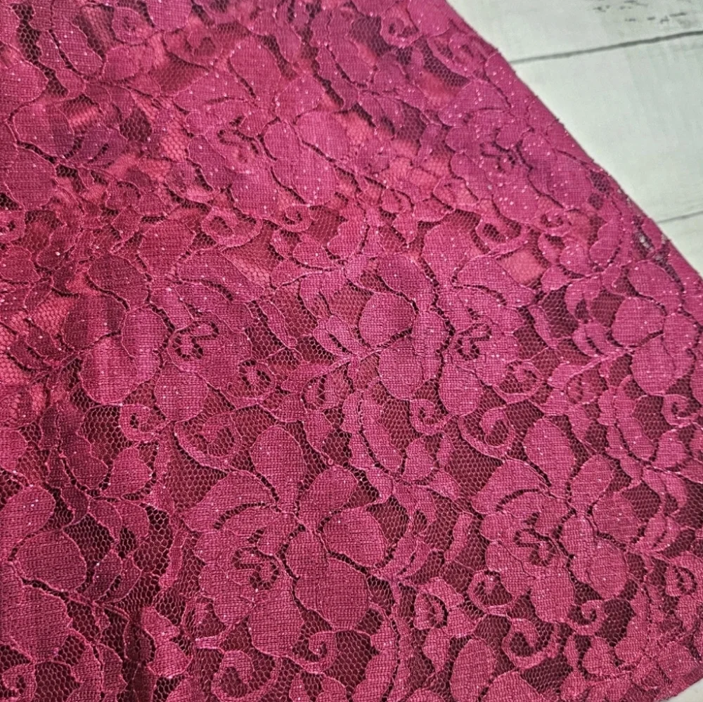 Sweet Charmers Burgundy Lace Overlay Dress‎ Size 3T Holiday Special Spring